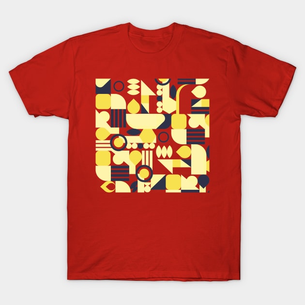 geometric pattern abstract  yellow red T-Shirt by carolsalazar